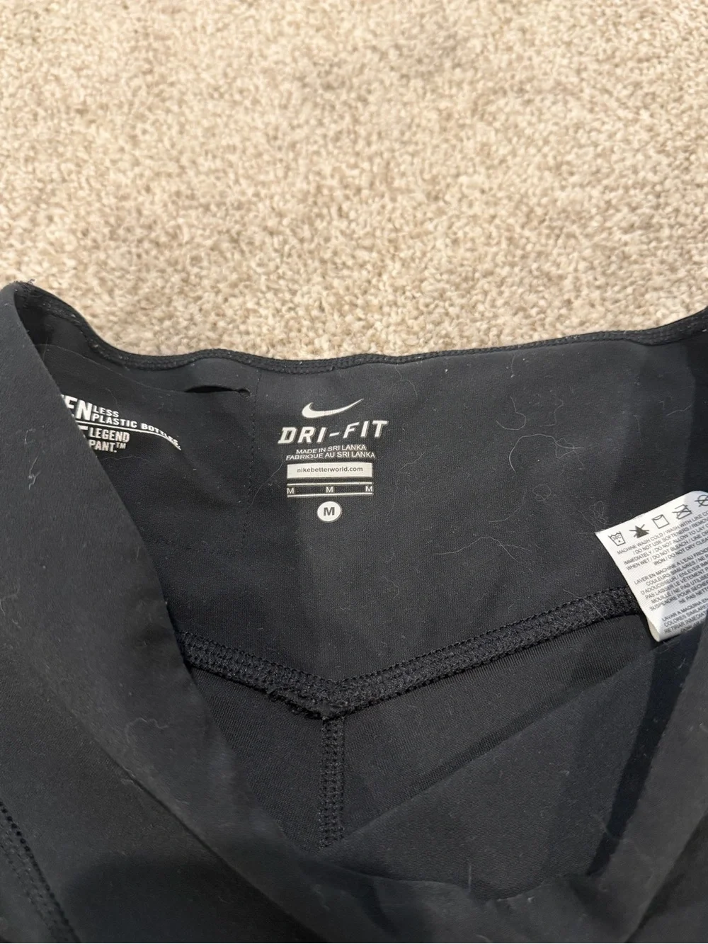 Nike Dri-FIT Women's Black Pull-On Straight Leg Pants Stretch Size M